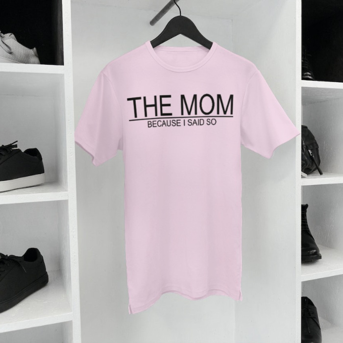 The Mom Short Sleeves Soft Pink Hangin